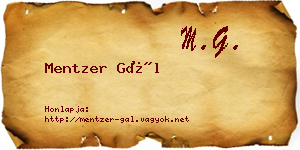 Mentzer Gál névjegykártya